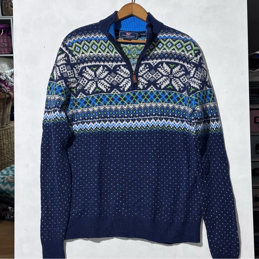 Snowflake Preppy Vineyard Vines Fair Isle Sweater Men’s Medium Women’s Large